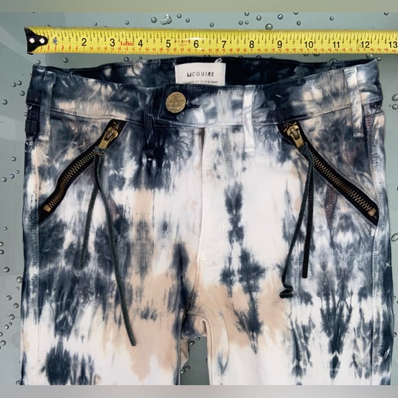McGuire Margaux Tassel Slim Skinny Ankle TieDye Jeans Size 25 Zip Tassel pockets